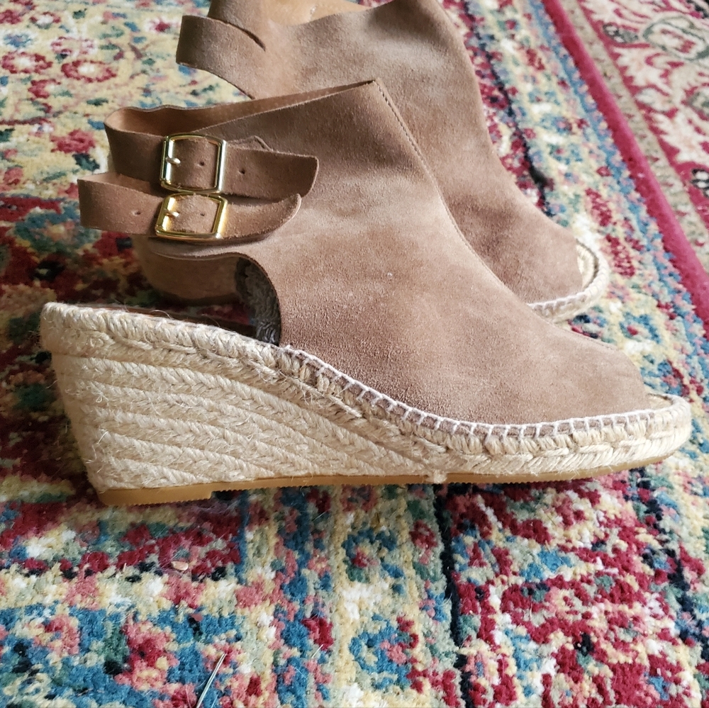 KANNA suede wedge slingback, open toe, sz.11
